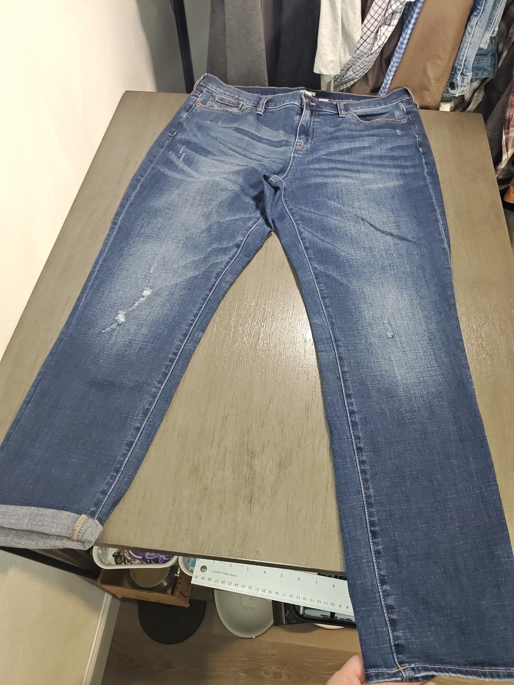 J. Crew Straight Leg Distressed Blue Jeans
